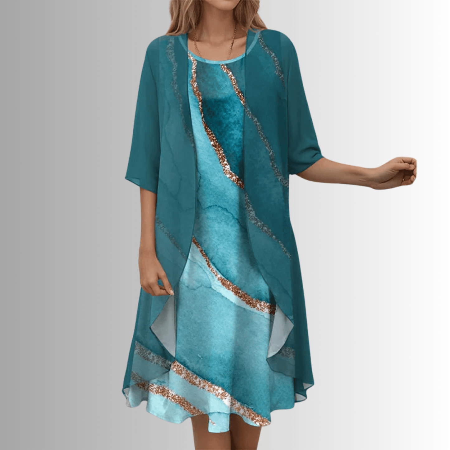 Completo Estivo Donna 2 Pezzi - Blusa e Abito Fluido Elegante