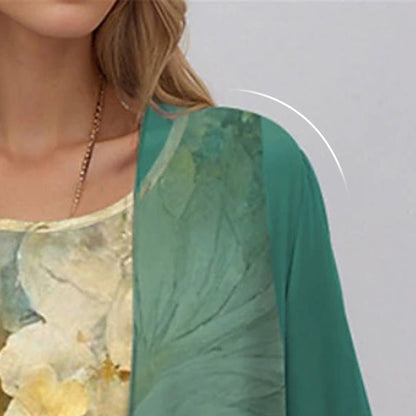 Completo Estivo Donna 2 Pezzi - Blusa e Abito Fluido Elegante