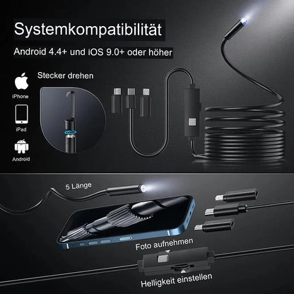 HD Endoscope Camera Plug and Play — Flexible 5m IP67 Inspection 6