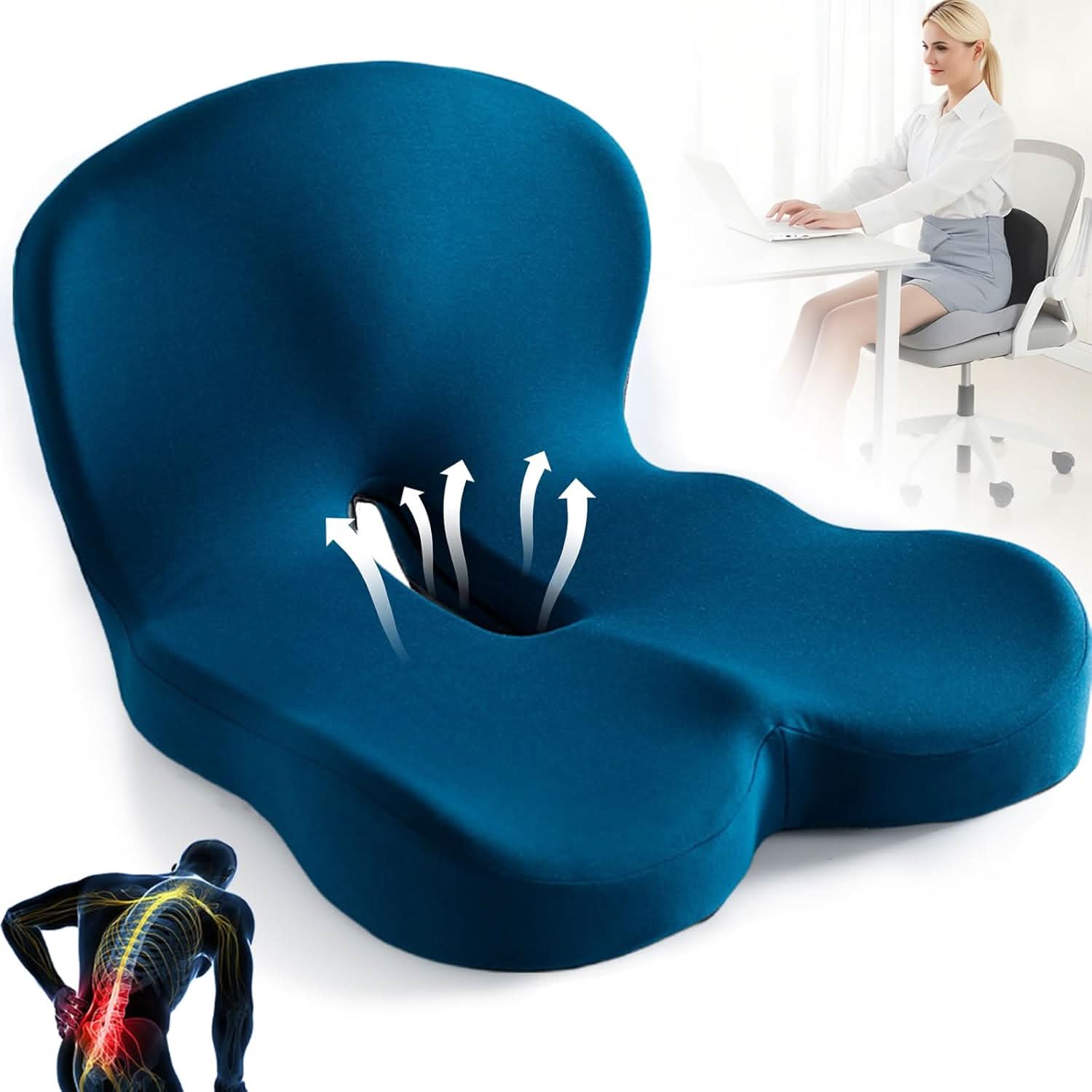 Ergonomic Lumbar Support Cushion Memory Foam — Office & Car 13