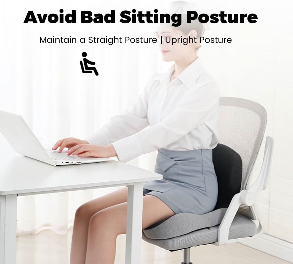 Ergonomic Lumbar Support Cushion Memory Foam — Office & Car 2