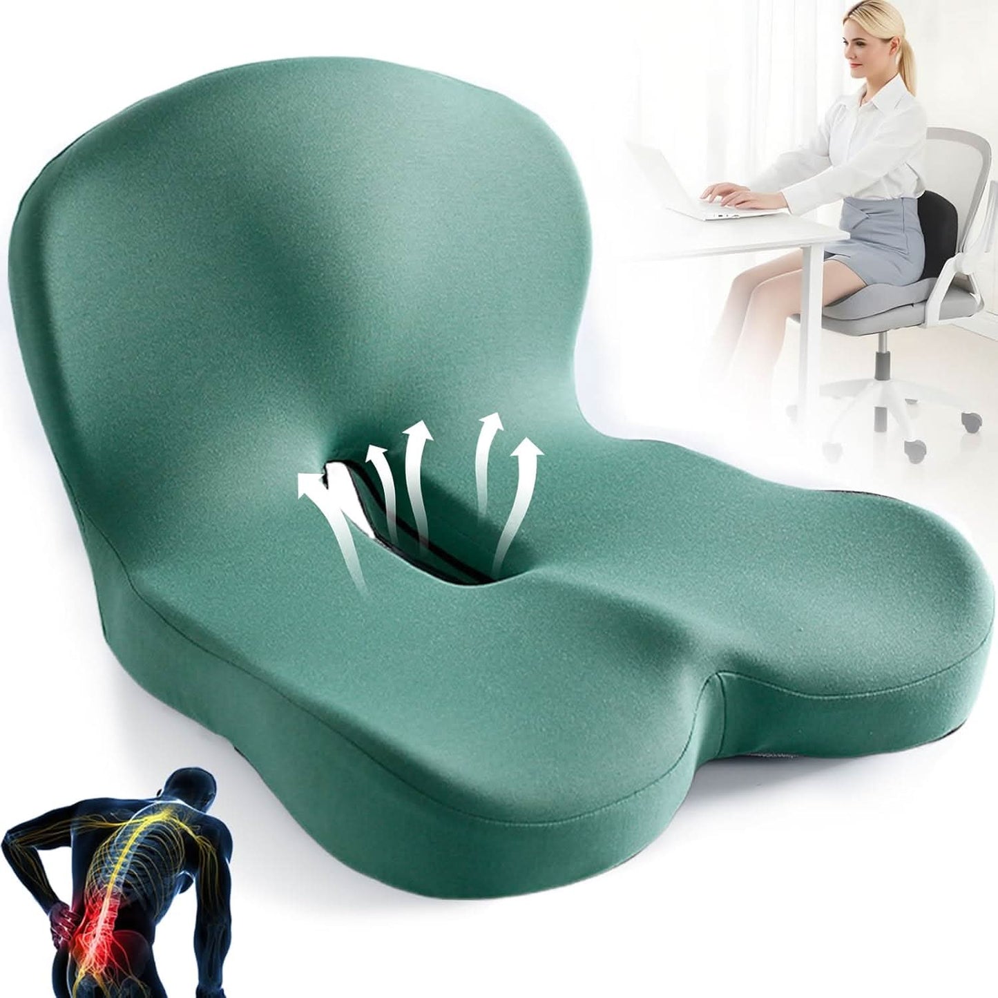 Ergonomic Lumbar Support Cushion Memory Foam — Office & Car 14