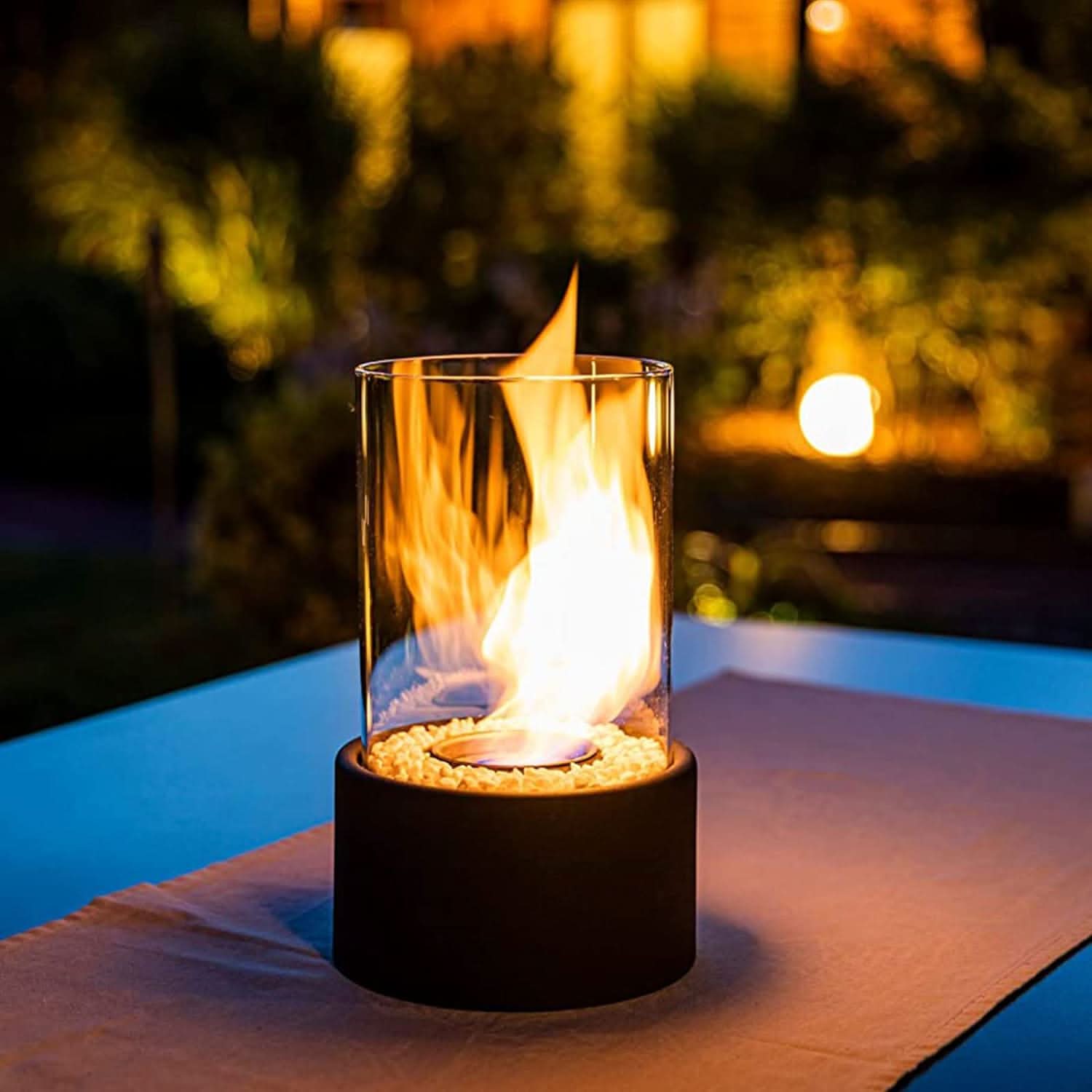 Flareon Oil Flame Lamp — Elegant Glass & Metal Indoor Outdoor 11
