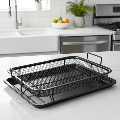 FryMaster Non-Stick Air Fryer Baking Set with Stackable Rack 2