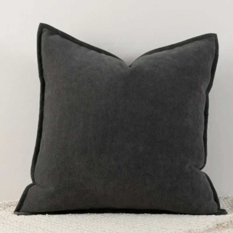 Housse de Coussin en Chenille Élégante, Tailles Variées, Entretien Facile