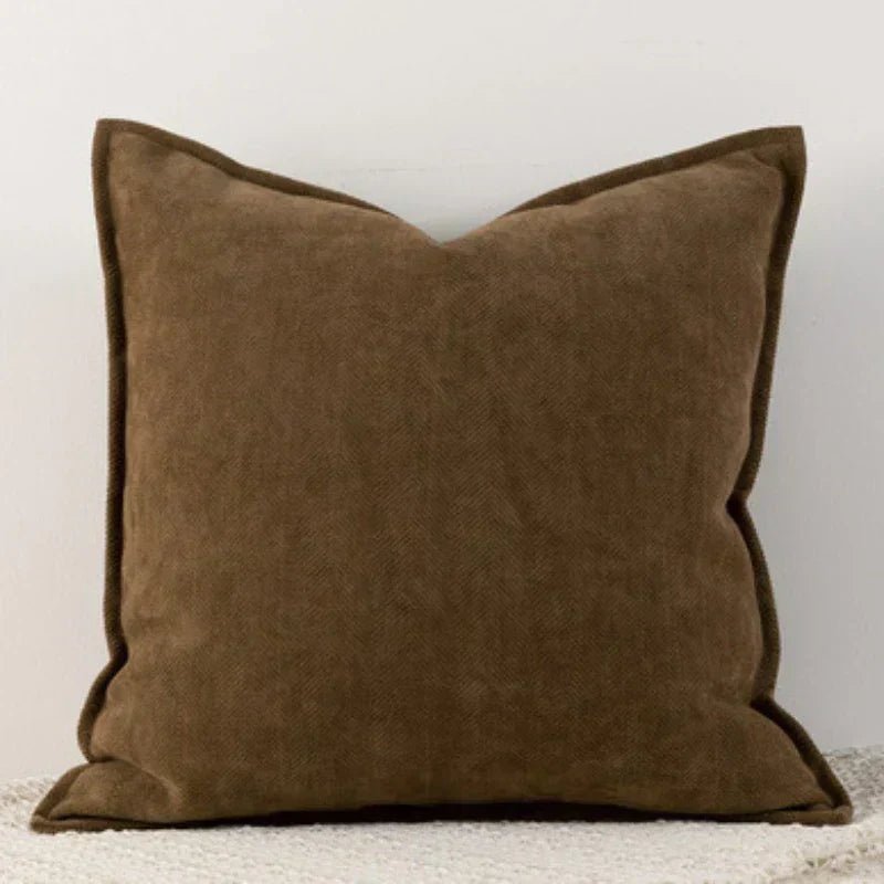 Housse de Coussin en Chenille Élégante, Tailles Variées, Entretien Facile