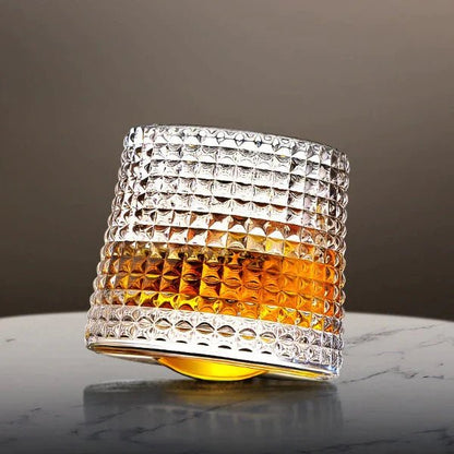 Rotating Whiskey Glasses Lead-Free Crystal — Elegant Gift Set 1