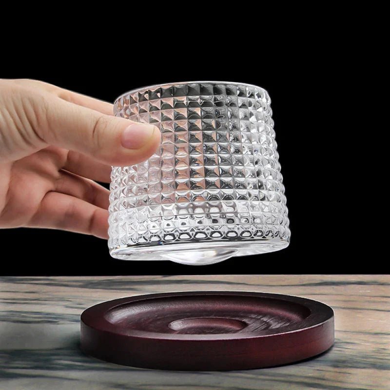 Rotating Whiskey Glasses Lead-Free Crystal — Elegant Gift Set 5