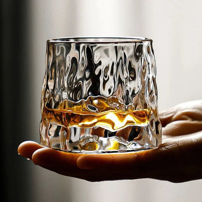Rotating Whiskey Glasses Lead-Free Crystal — Elegant Gift Set 7