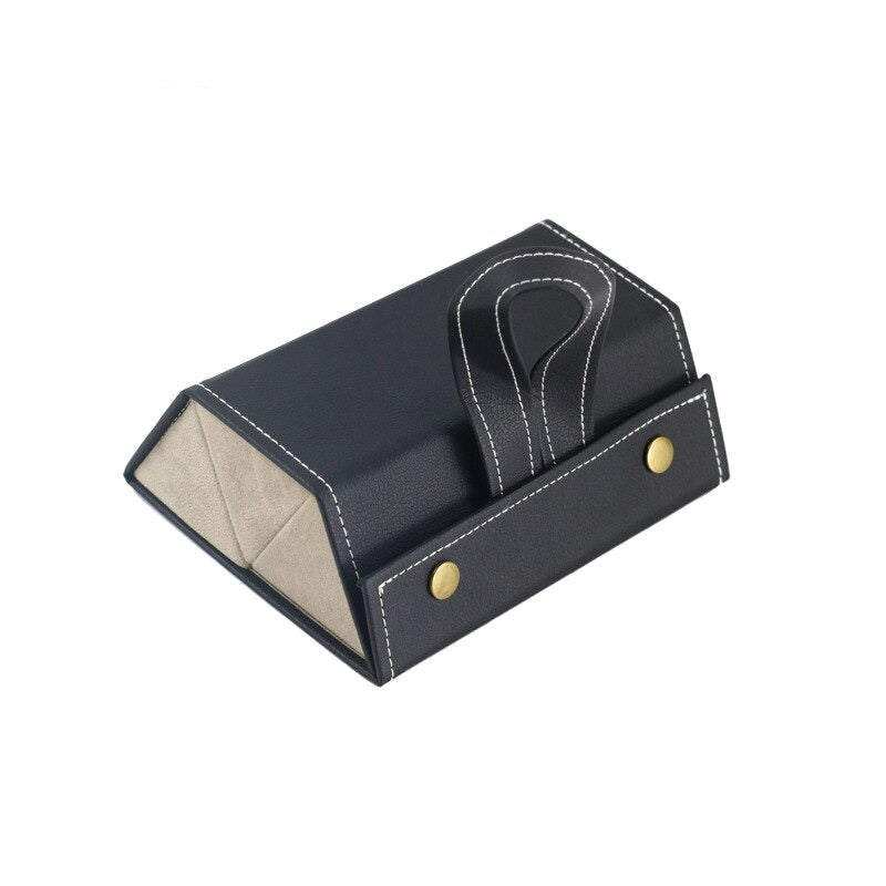 Foldable Leather Eyeglasses Case — Multi-Compartment Organizer 11