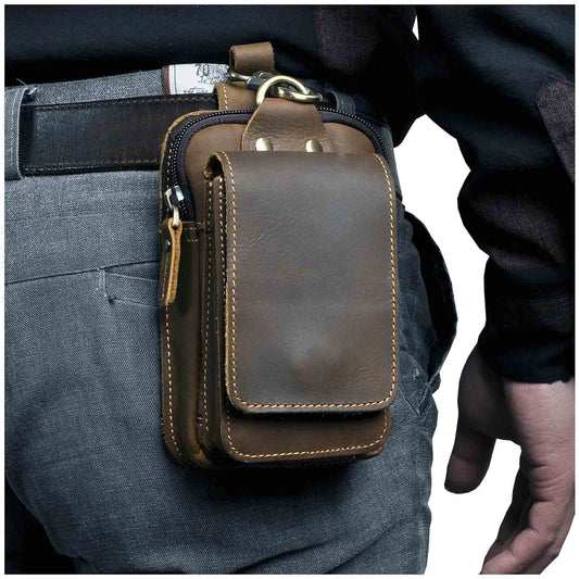 EliteGuard Leather Belt Bag for Men — Adjustable Waist Strap 1