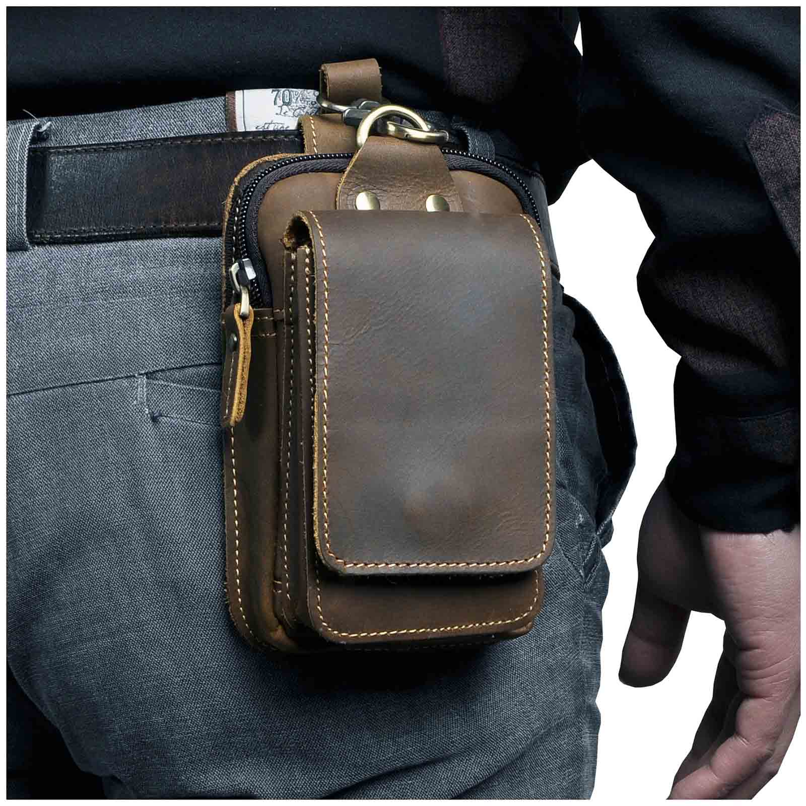 EliteGuard Leather Belt Bag for Men — Adjustable Waist Strap 14