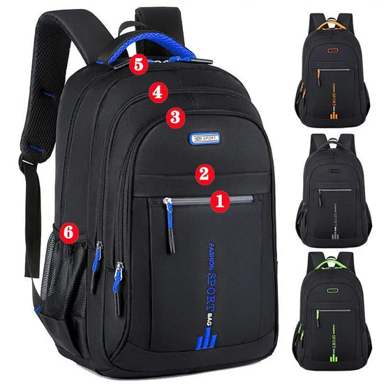 Waterproof Oxford Backpack Multiple Compartments — 20L Laptop 15" 15