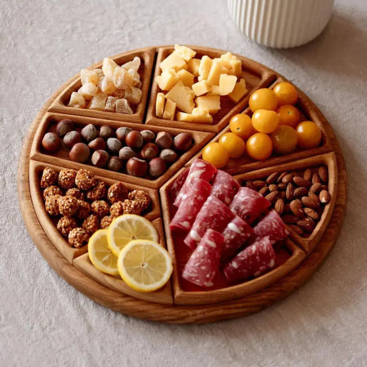 Wooden Serving Tray with 8 Removable Compartments 5