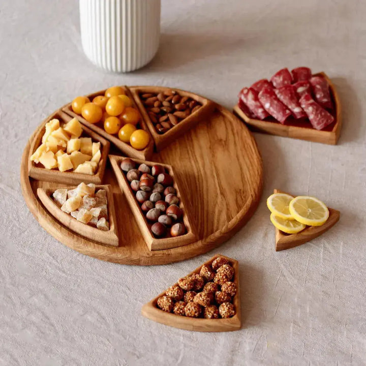 Wooden Serving Tray with 8 Removable Compartments 2