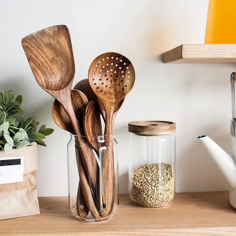 5-Piece Wooden Kitchen Utensil Set — Ergonomic Natural Wood 2