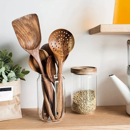 5-Piece Wooden Kitchen Utensil Set — Ergonomic Natural Wood 2