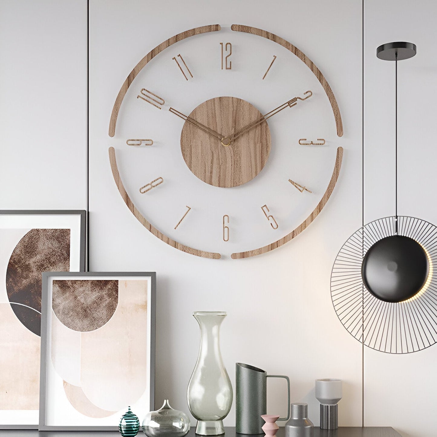 ClearWood Silent Wall Clock — Modern Wood & Acrylic Design 9