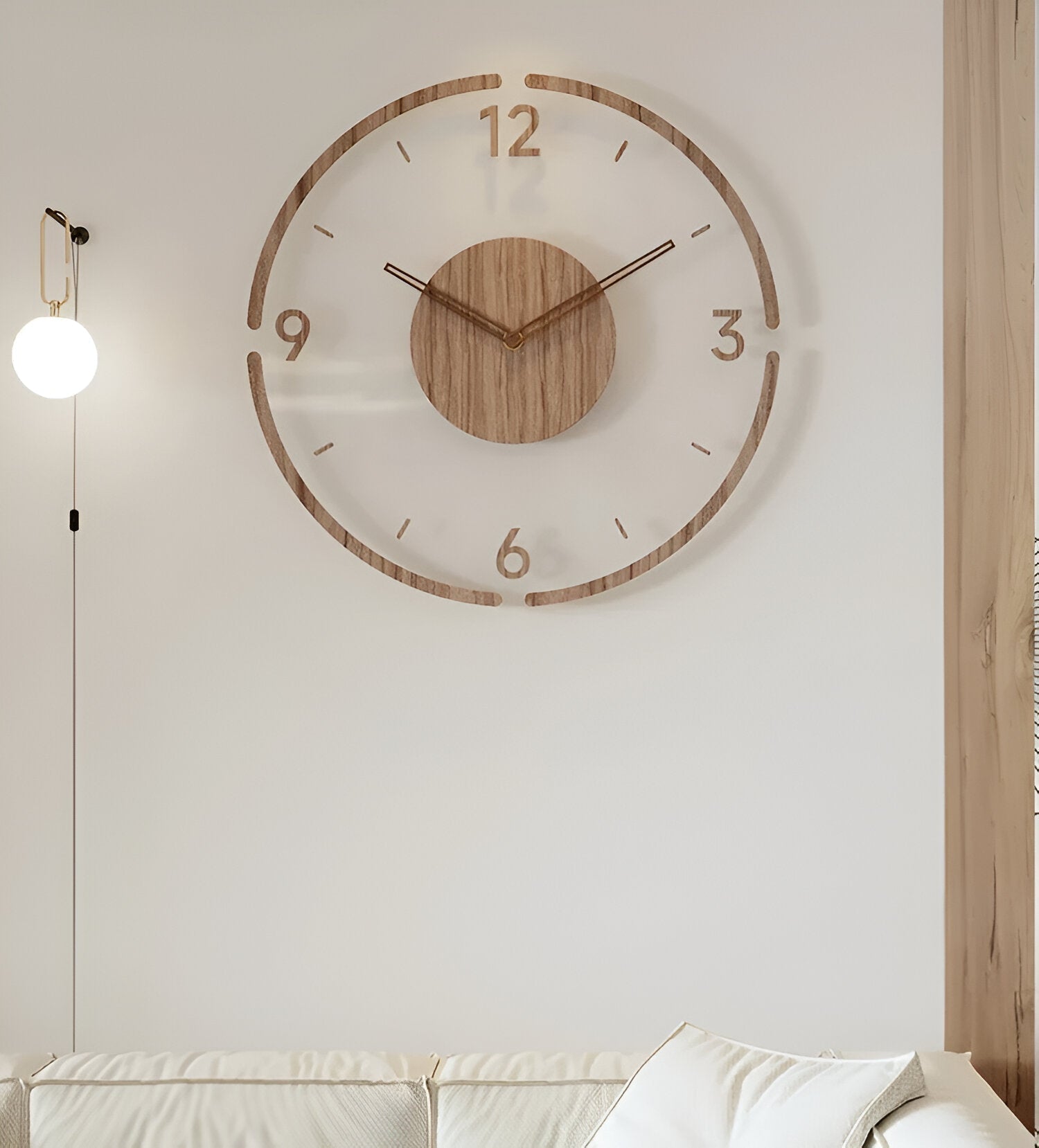 ClearWood Silent Wall Clock — Modern Wood & Acrylic Design 4