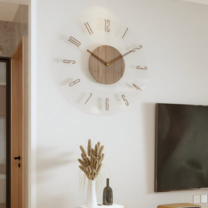ClearWood Silent Wall Clock — Modern Wood & Acrylic Design 8
