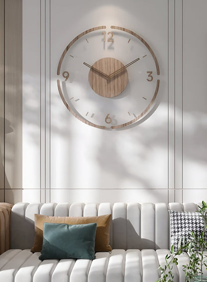 ClearWood Silent Wall Clock — Modern Wood & Acrylic Design 5