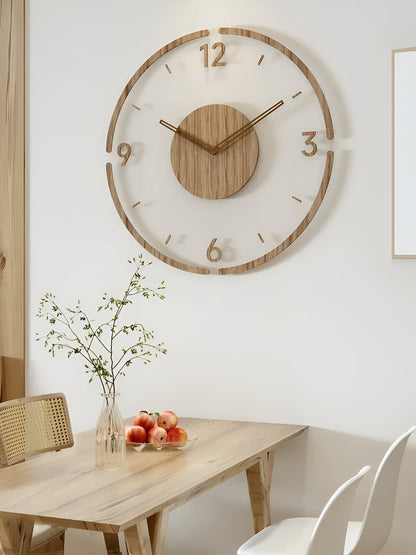 ClearWood Silent Wall Clock — Modern Wood & Acrylic Design 6