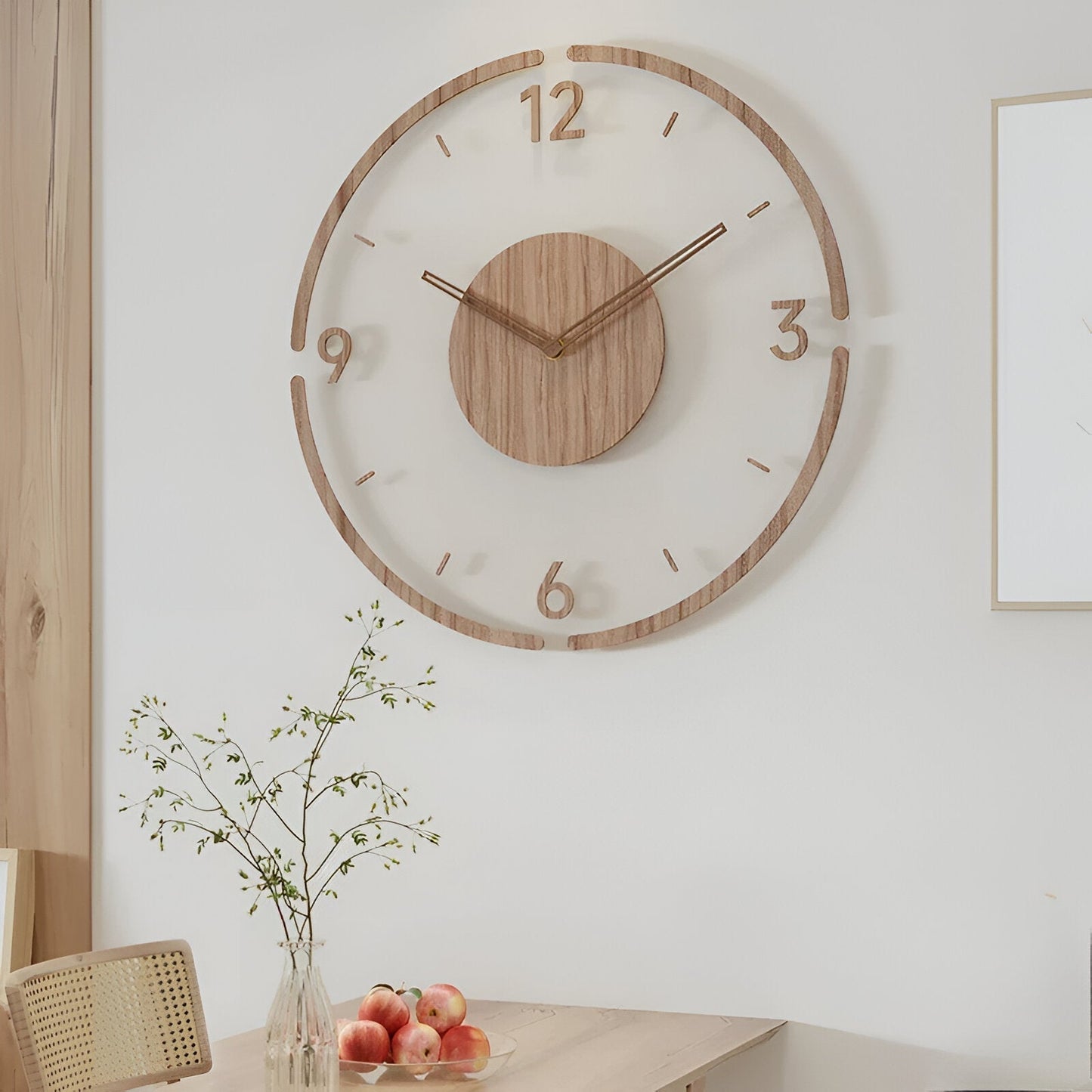 ClearWood Silent Wall Clock — Modern Wood & Acrylic Design 7
