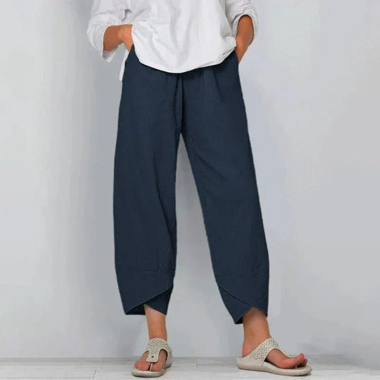 Pantaloni Estivi Chic in Lino Vita Elastica Donna
