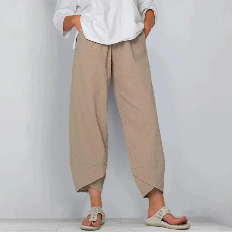 Pantaloni Estivi Chic in Lino Vita Elastica Donna