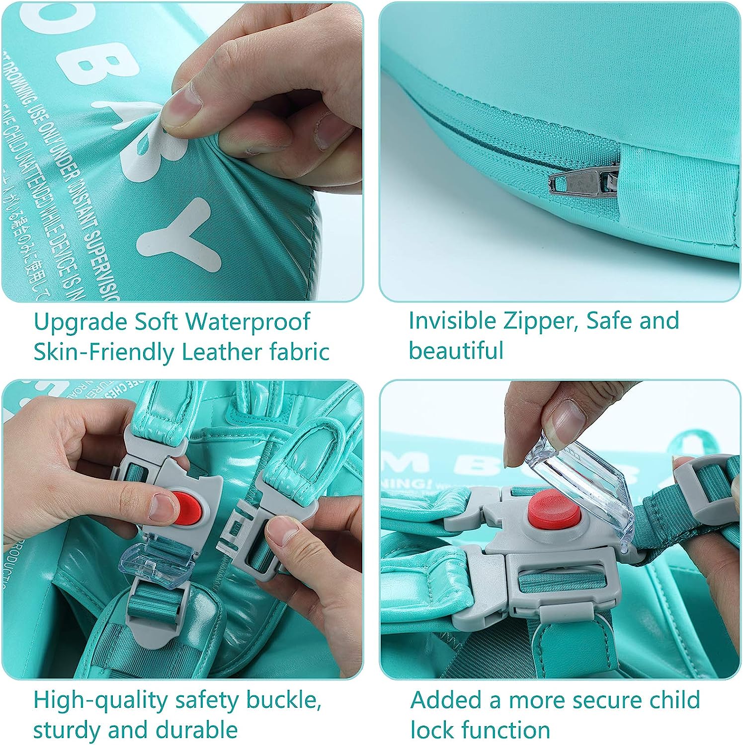 Istruttore Di Nuoto Regolabile 360° Per Bambini 3-24 Mesi con Sicurezza Migliorata | Design Accattivante per Esperienze Acquatiche Sicure 6