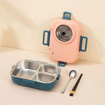 Stainless Steel Lunch Box — 3 Compartments Leakproof Lid 10