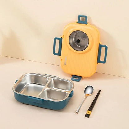 Stainless Steel Lunch Box — 3 Compartments Leakproof Lid 11