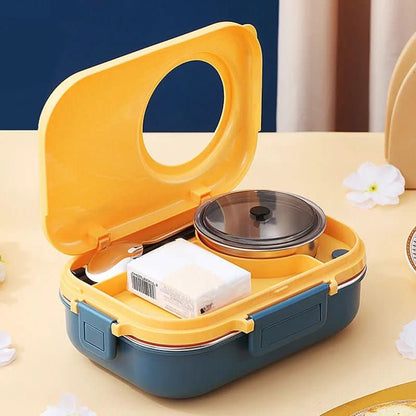 Stainless Steel Lunch Box — 3 Compartments Leakproof Lid 5