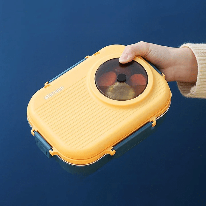 Stainless Steel Lunch Box — 3 Compartments Leakproof Lid 6