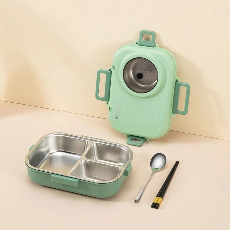 Stainless Steel Lunch Box — 3 Compartments Leakproof Lid 9
