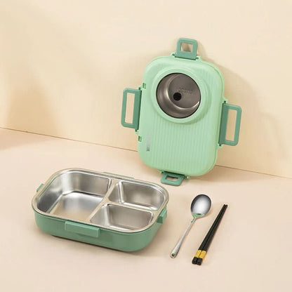Stainless Steel Lunch Box — 3 Compartments Leakproof Lid 9