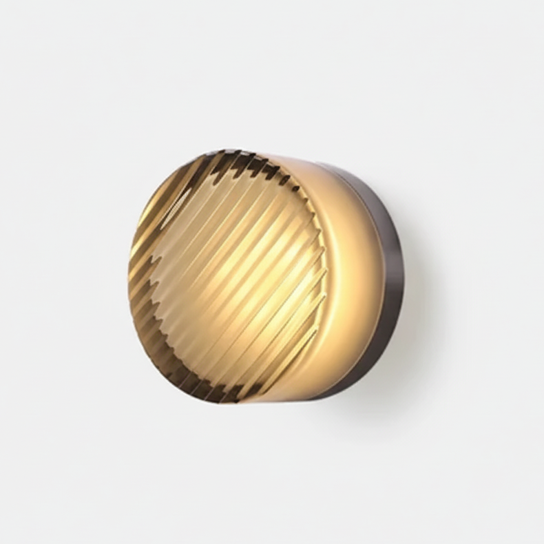 Moderne Cirkelvormige Wandlamp van Gekleurd Glas