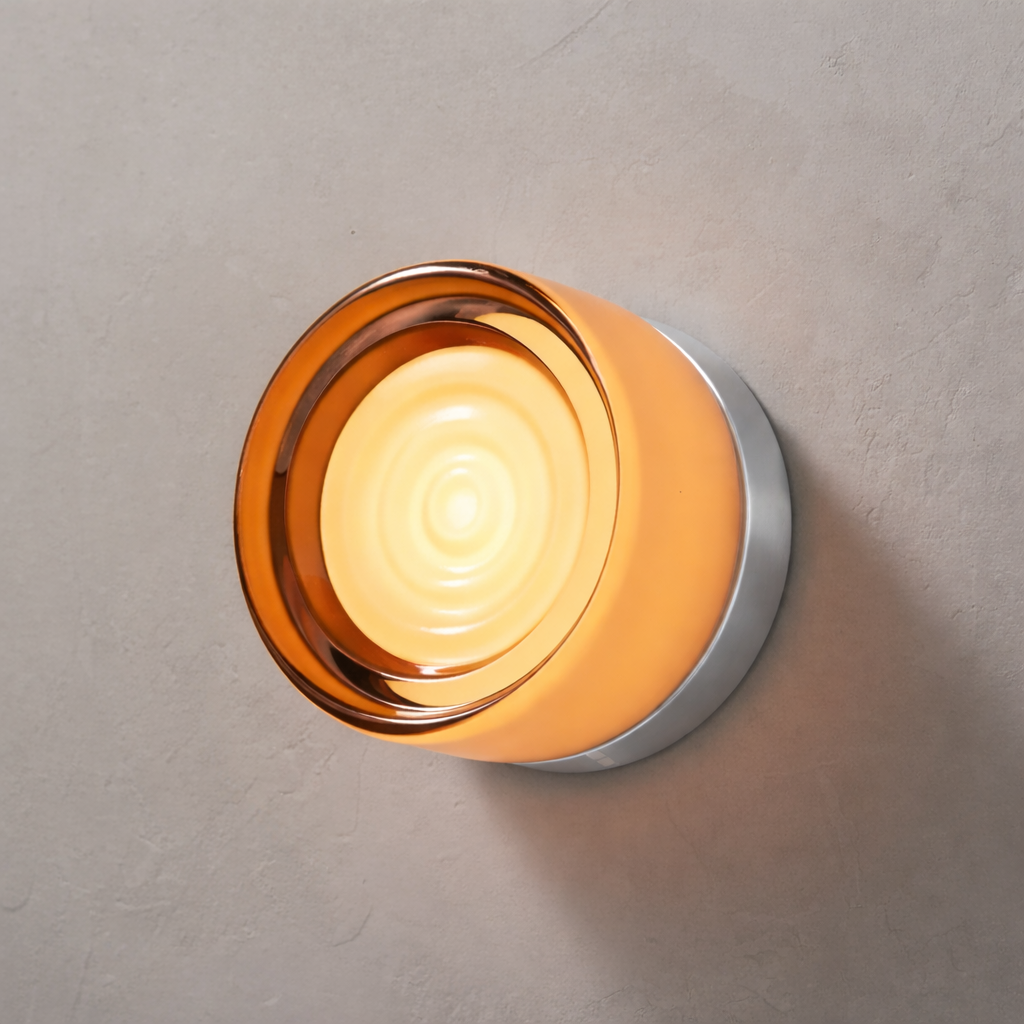 Moderne Cirkelvormige Wandlamp van Gekleurd Glas