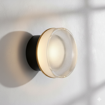 Moderne Cirkelvormige Wandlamp van Gekleurd Glas