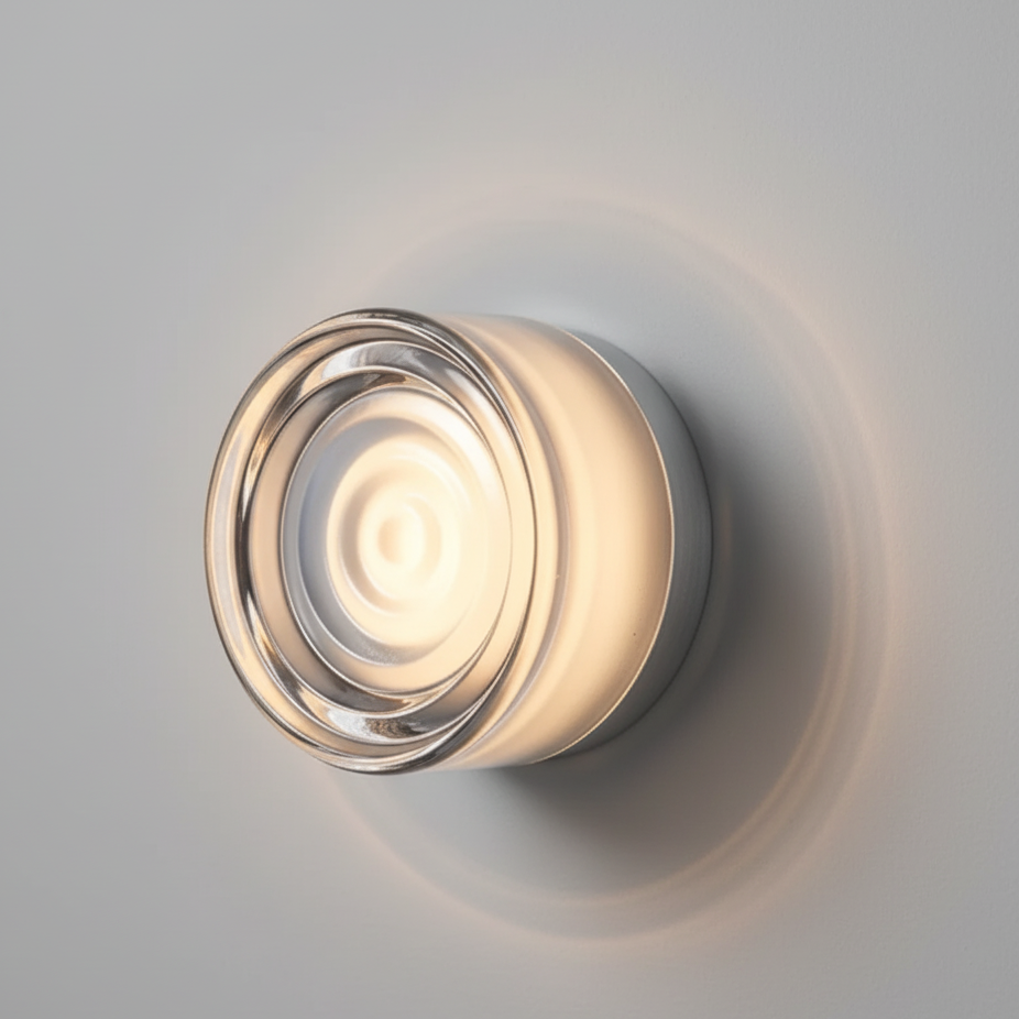 Moderne Cirkelvormige Wandlamp van Gekleurd Glas