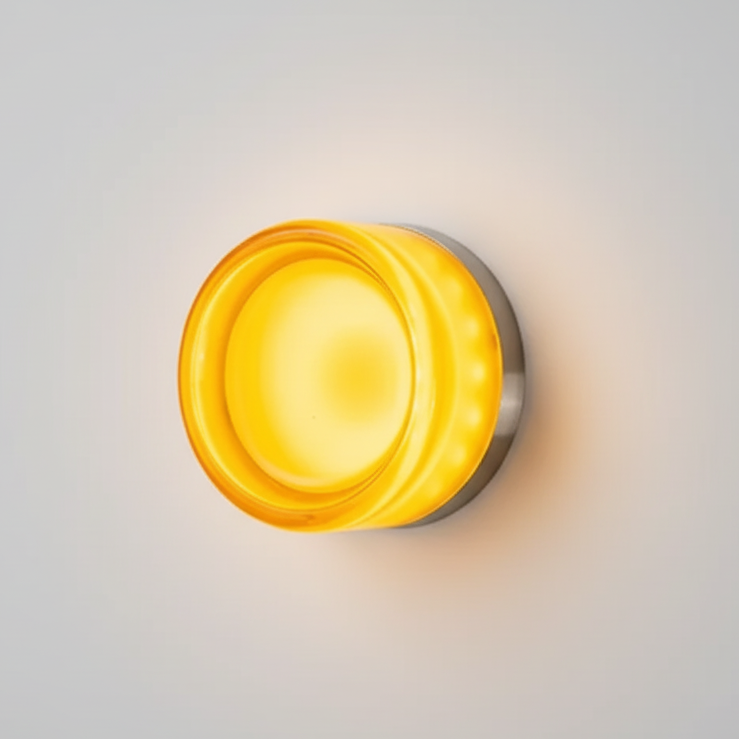 Moderne Cirkelvormige Wandlamp van Gekleurd Glas