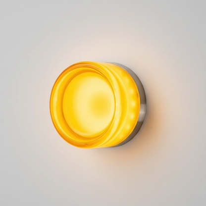 Moderne Cirkelvormige Wandlamp van Gekleurd Glas