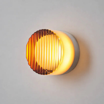 Moderne Cirkelvormige Wandlamp van Gekleurd Glas