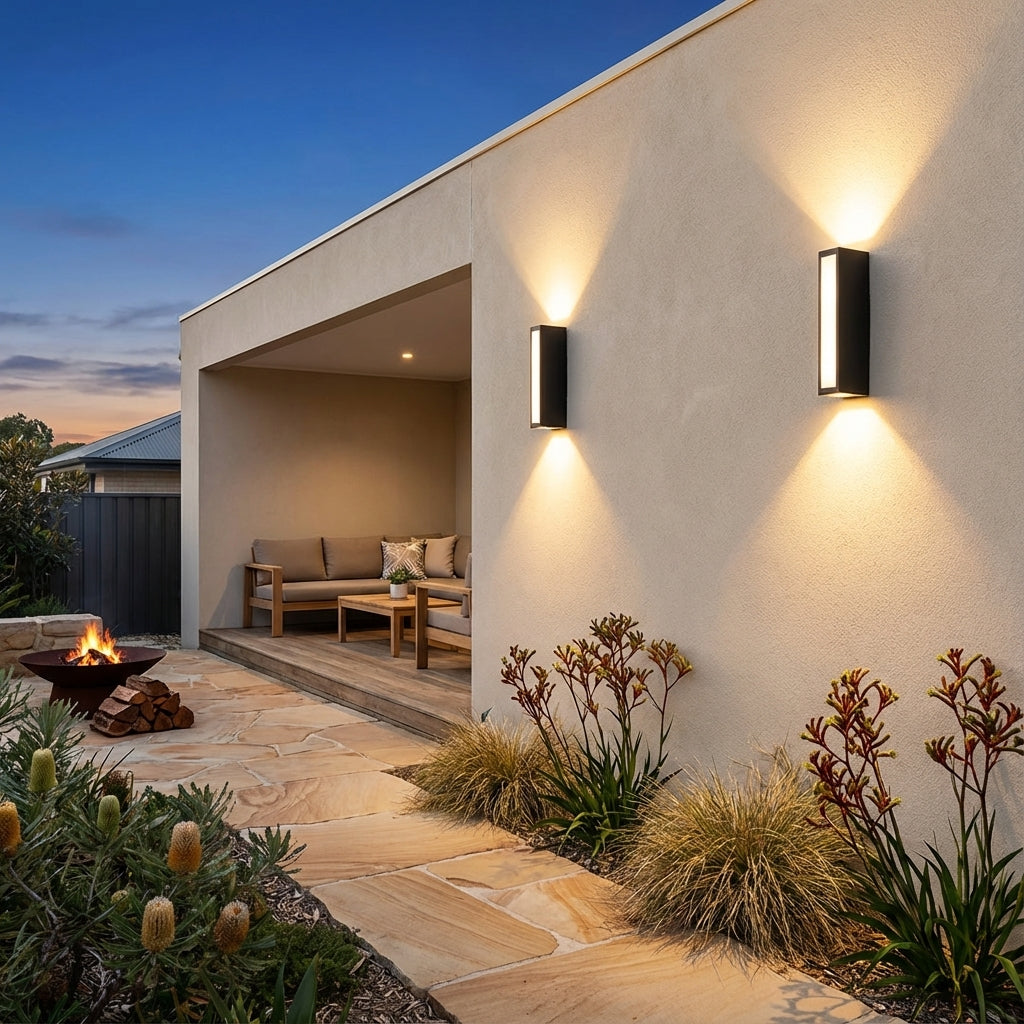 Moderne LED Wandlamp voor Buiten in Zwart Aluminium