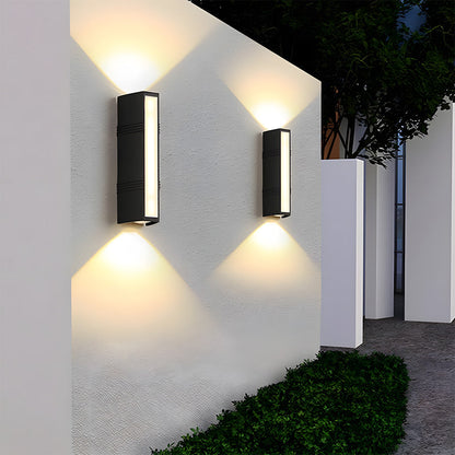 Moderne LED Wandlamp voor Buiten in Zwart Aluminium