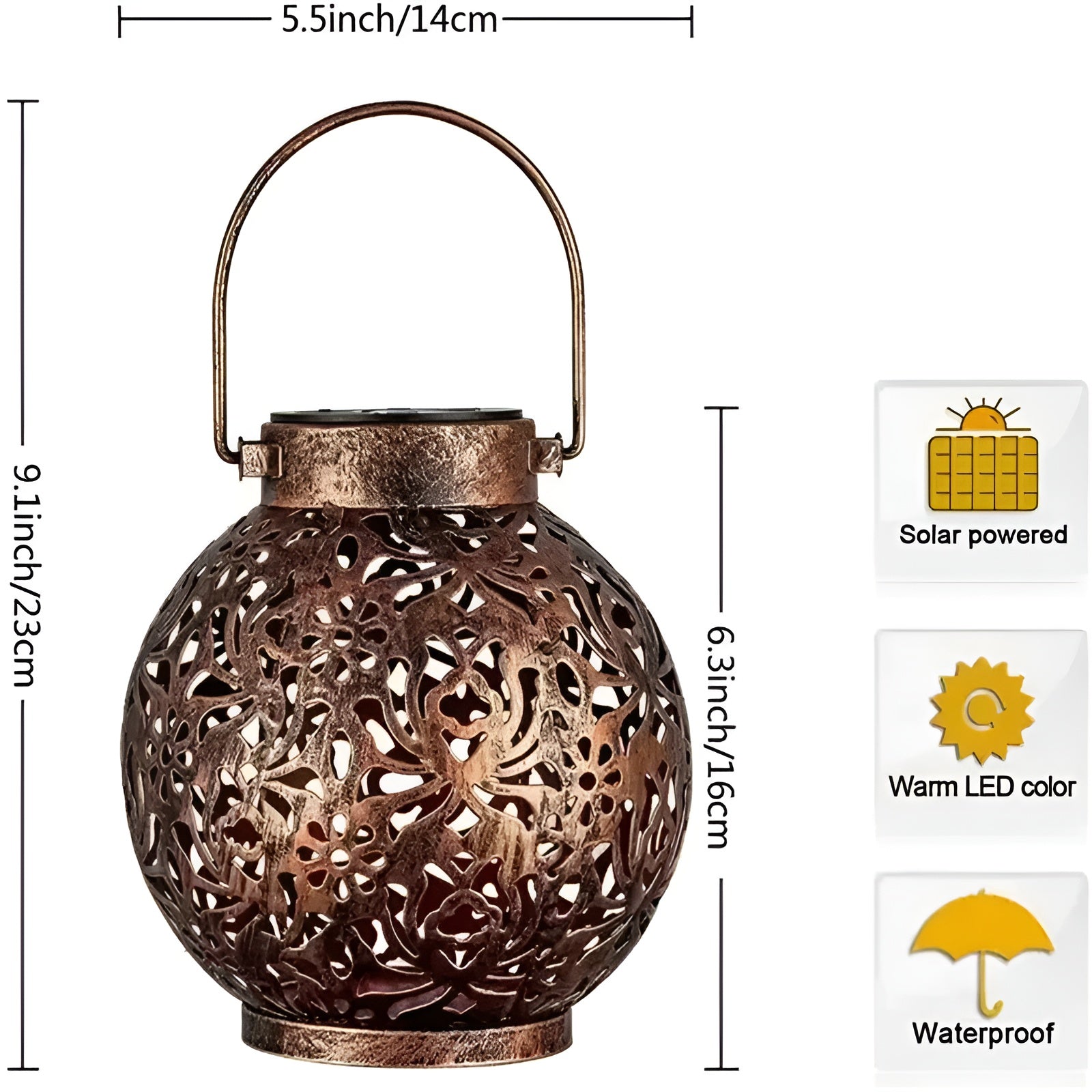 Lampade Solari da Giardino Vintage Solaris - Illuminazione Elegante e Resistente 6