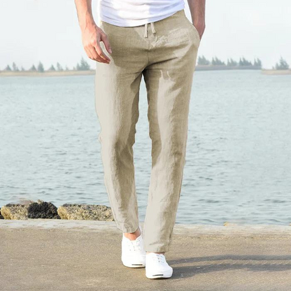 Pantaloni in Lino da Uomo Traspiranti Estivi
