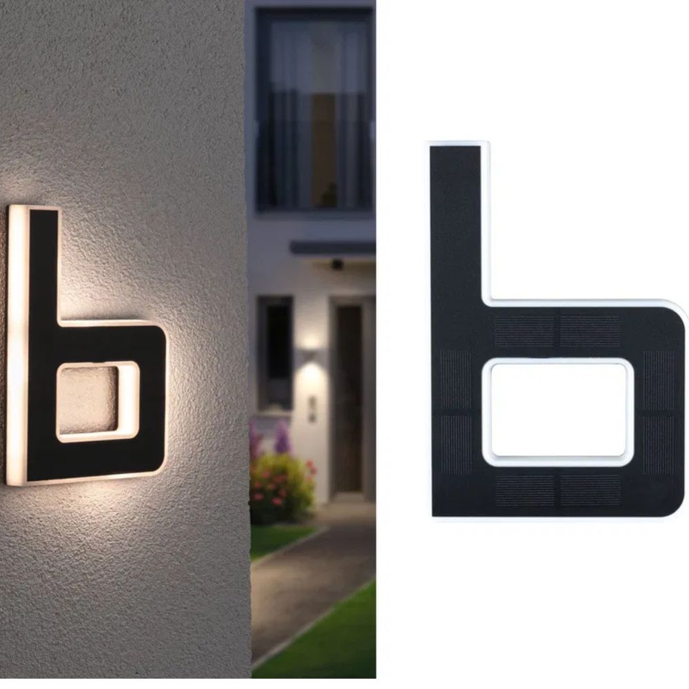 LightNumbers - Numéro Civique Illuminé à Énergie Solaire avec Capteur Crépusculaire