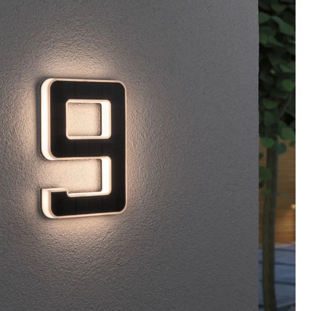 LightNumbers - Numéro Civique Illuminé à Énergie Solaire avec Capteur Crépusculaire