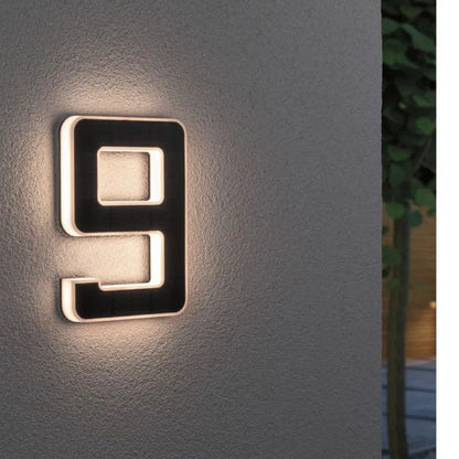 LightNumbers - Numéro Civique Illuminé à Énergie Solaire avec Capteur Crépusculaire